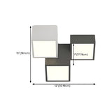 Modular Black White Cube Flush Mount Ceiling Light #size
