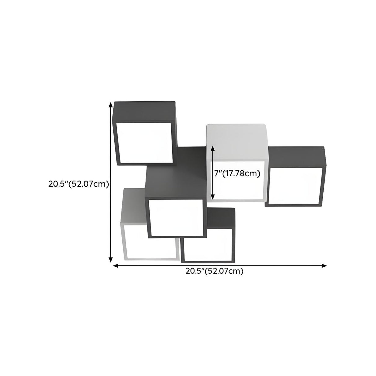 Modular Black White Cube Flush Mount Ceiling Light Image - 23