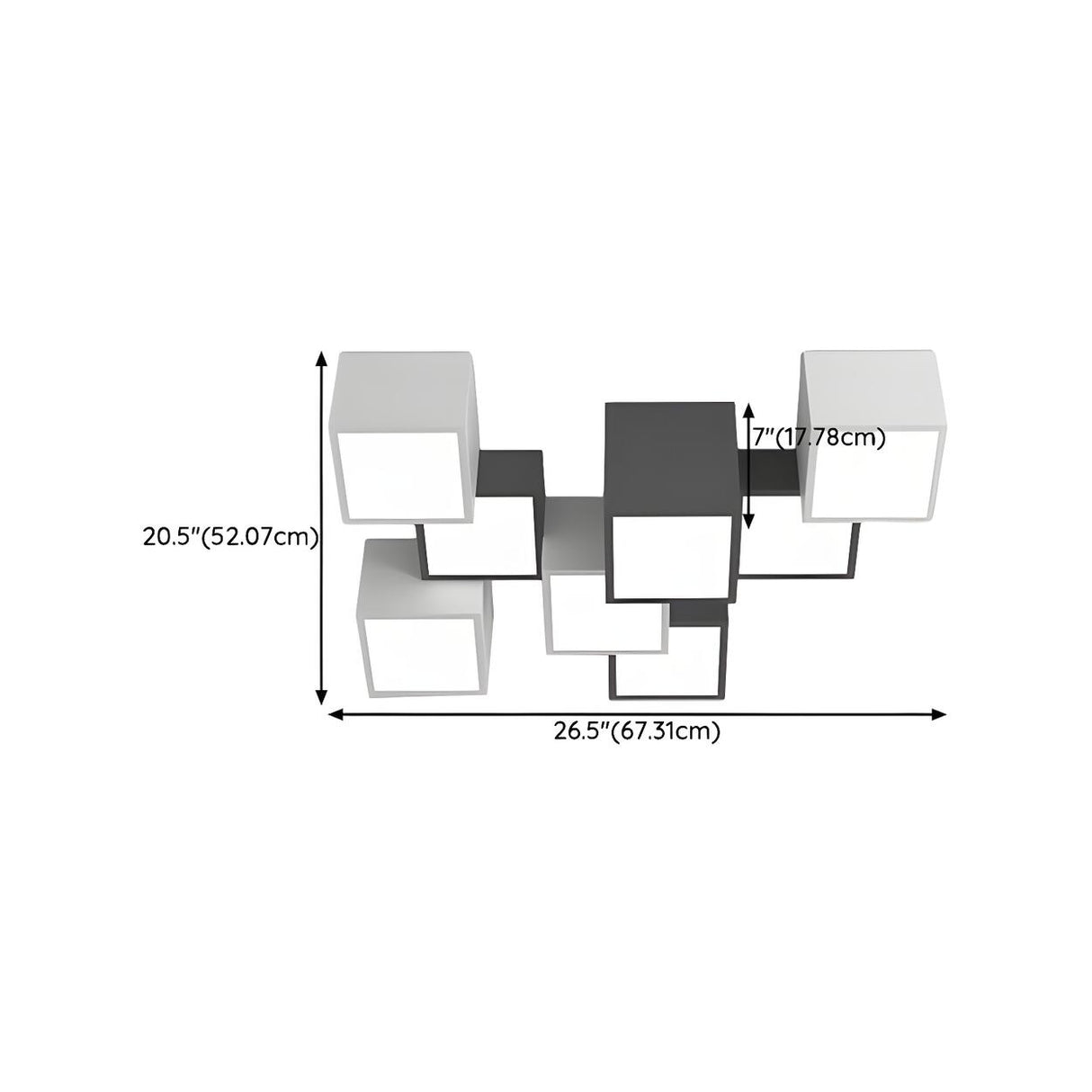 Modular Black White Cube Flush Mount Ceiling Light Image - 24