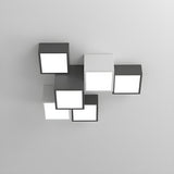 Modular Black White Cube Flush Mount Ceiling Light Image - 8