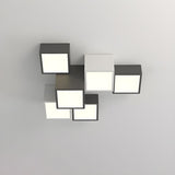 Modular Black White Cube Flush Mount Ceiling Light Image - 9