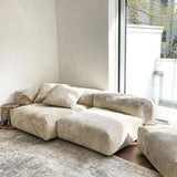 Modular Corduroy Fabric Tight Back Latex Fill Loveseat Image - 1