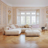 Modular Corduroy Fabric Tight Back Latex Fill Loveseat Image - 4