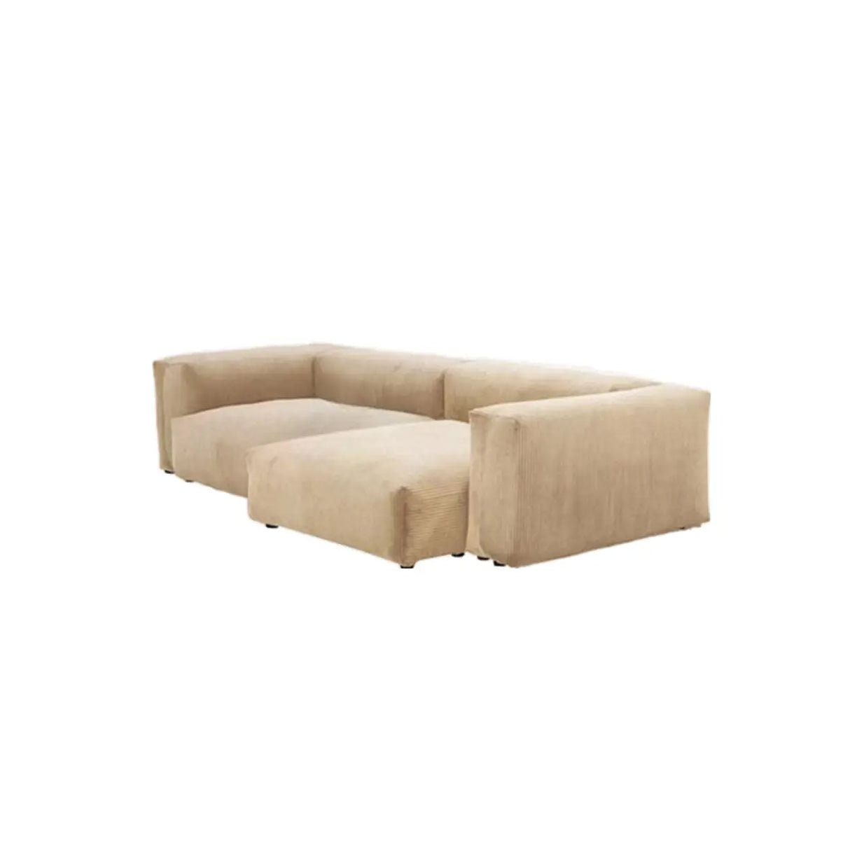 Modular Corduroy Fabric Tight Back Latex Fill Loveseat Image - 5