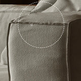 Modular Cushion Back L-Shape Cotton Beige Large Comfort Sofa Image - 10