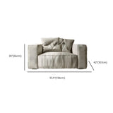 Modular Cushion Back L-Shape Cotton Beige Large Comfort Sofa #size