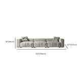 Modular Cushion Back L-Shape Cotton Beige Large Comfort Sofa Image - 15