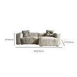 Modular Cushion Back L-Shape Cotton Beige Large Comfort Sofa Image - 16