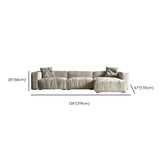 Modular Cushion Back L-Shape Cotton Beige Large Comfort Sofa Image - 17