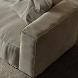 Modular Cushion Back L-Shape Cotton Beige Large Comfort Sofa Image - 8