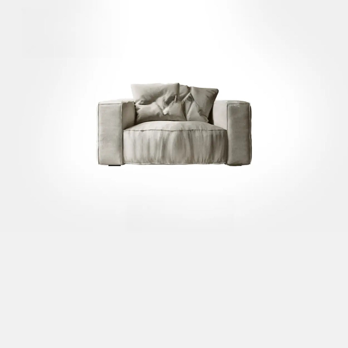 Modular Cushion Back L-Shape Cotton Beige Large Comfort Sofa Image - 9