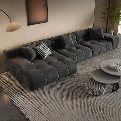 Modular Fabric Charcoal Large Relaxation Sectional Sofa Image - 1