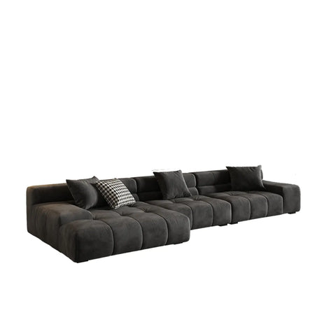 Modular Fabric Charcoal Large Relaxation Sectional Sofa Image - 2