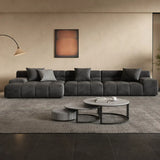 Modular Fabric Charcoal Large Relaxation Sectional Sofa Image - 3