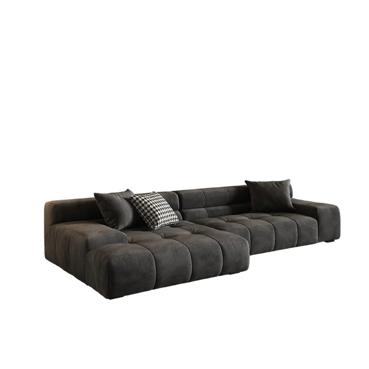 Modular Fabric Charcoal Large Relaxation Sectional Sofa Image - 4