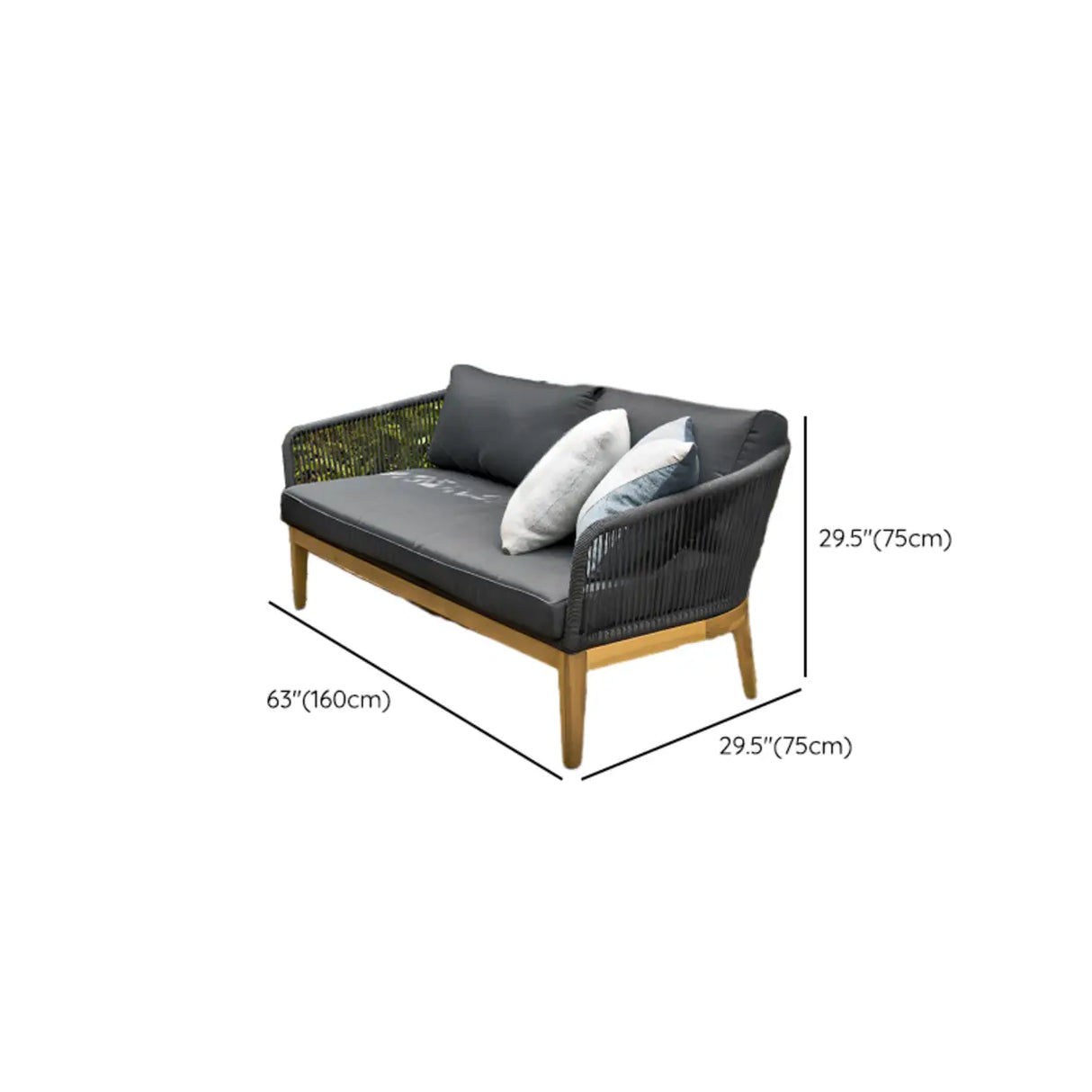 Modular Waterproof Teak Dark Grey Patio Conversation Sets 