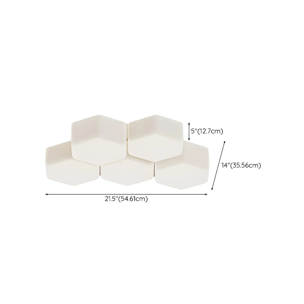 Modular White Hexagonal LED Flush Mount Ceiling Light Image - 17