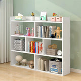 Modular White Wood Open Back 3-Shelf Display Bookcase Image - 19