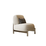 Mohair Pillow Back Armless Side Chair with Pillow Image - 5
