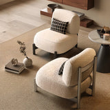 Mohair Pillow Back Armless Side Chair with Pillow Image - 8