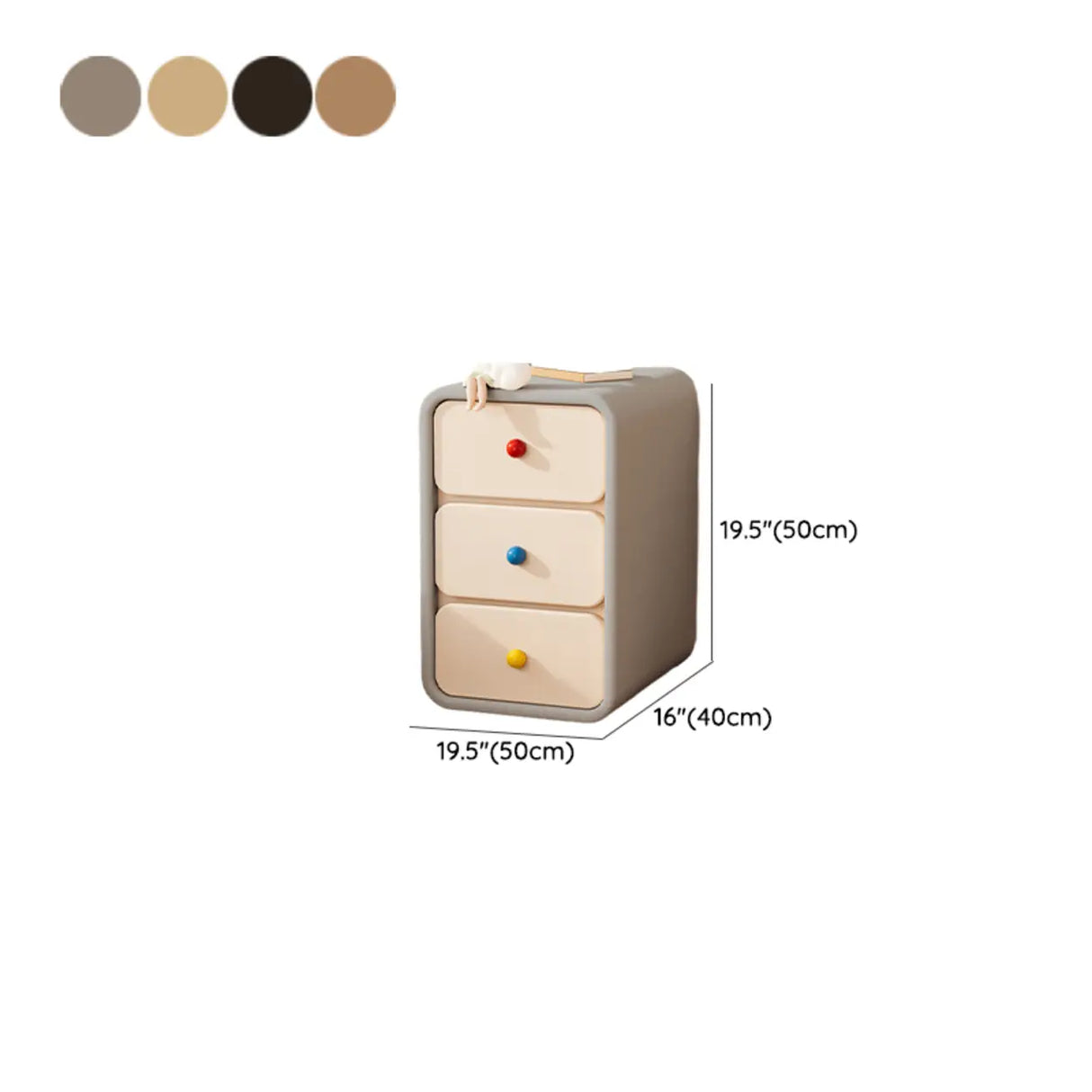 Morandi Faux Leather Countertop Tip Resistant Nightstand Image - 16