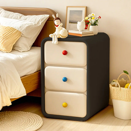 Morandi Faux Leather Countertop Tip Resistant Nightstand Image - 7