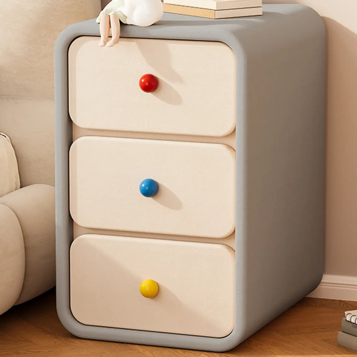 Morandi Faux Leather Countertop Tip Resistant Nightstand Image - 9