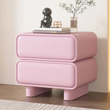 Morandi Faux Leather Countertop Wood Kids Nightstand Image - 20