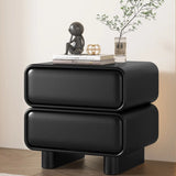 Morandi Faux Leather Countertop Wood Kids Nightstand Image - 1