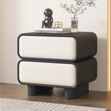 Morandi Faux Leather Countertop Wood Kids Nightstand Image - 7