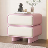 Morandi Faux Leather Countertop Wood Kids Nightstand Image - 9
