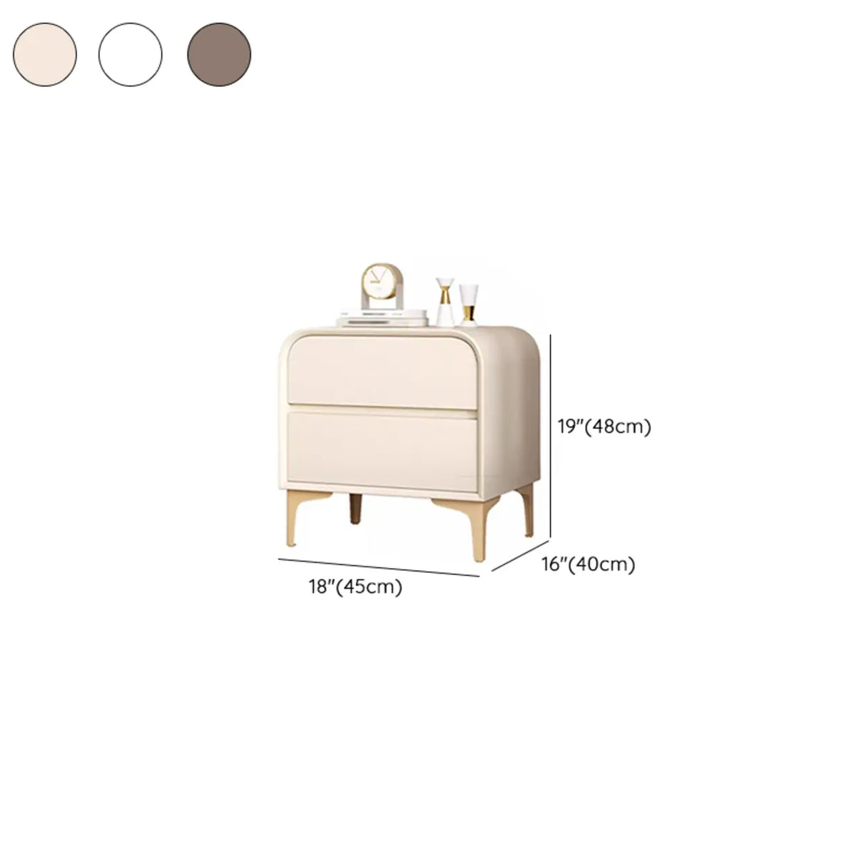 Morandi Faux Leather Top Kids Nightstand with Legs Image - 14