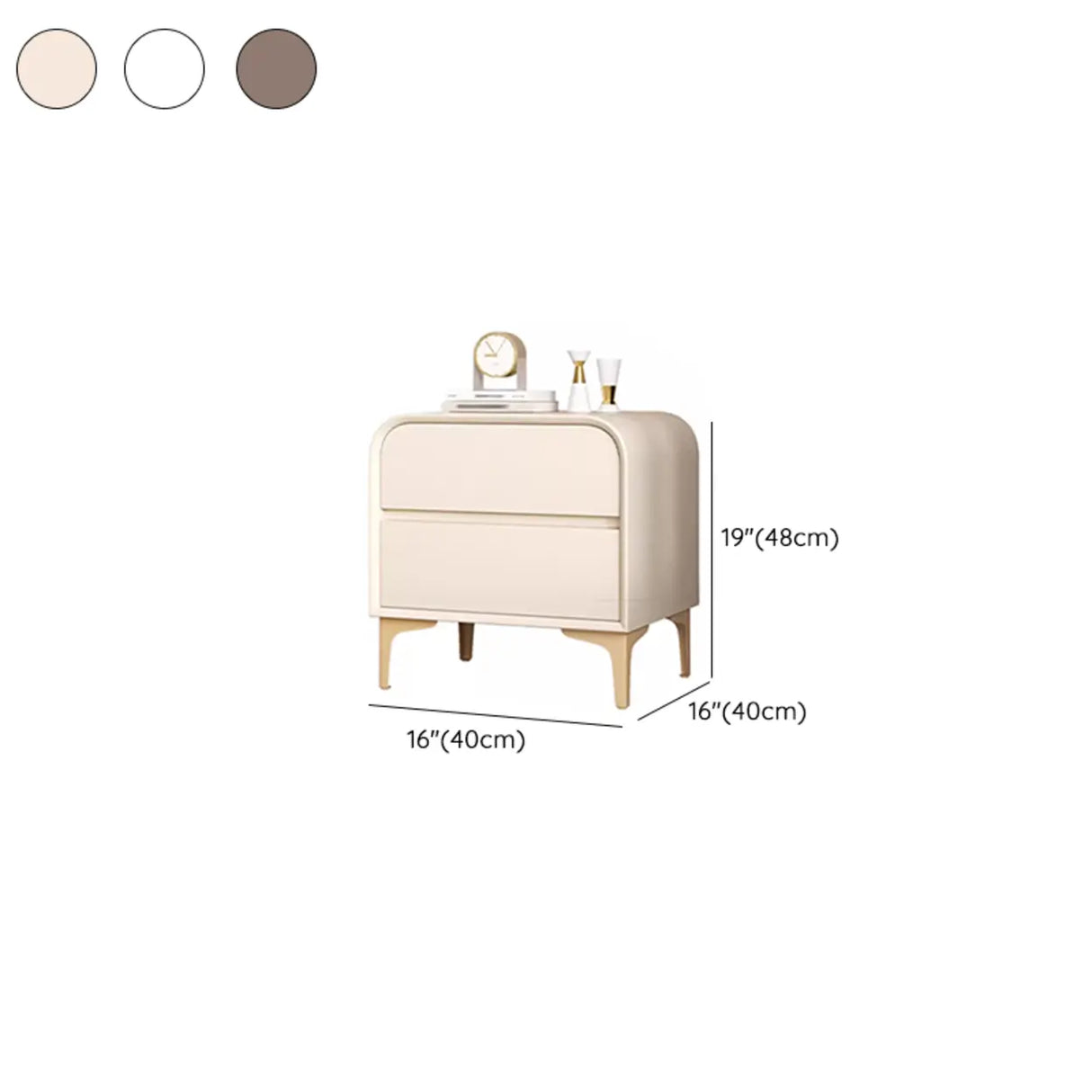 Morandi Faux Leather Top Kids Nightstand with Legs Image - 15