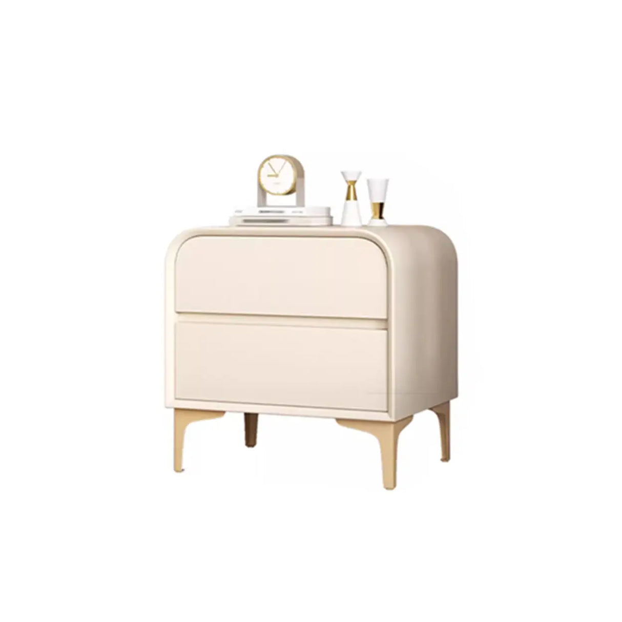 Morandi Faux Leather Top Kids Nightstand with Legs Image - 7