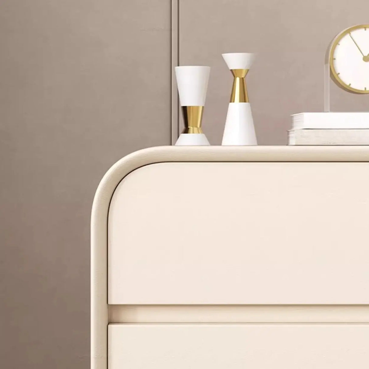 Morandi Faux Leather Top Kids Nightstand with Legs Image - 8
