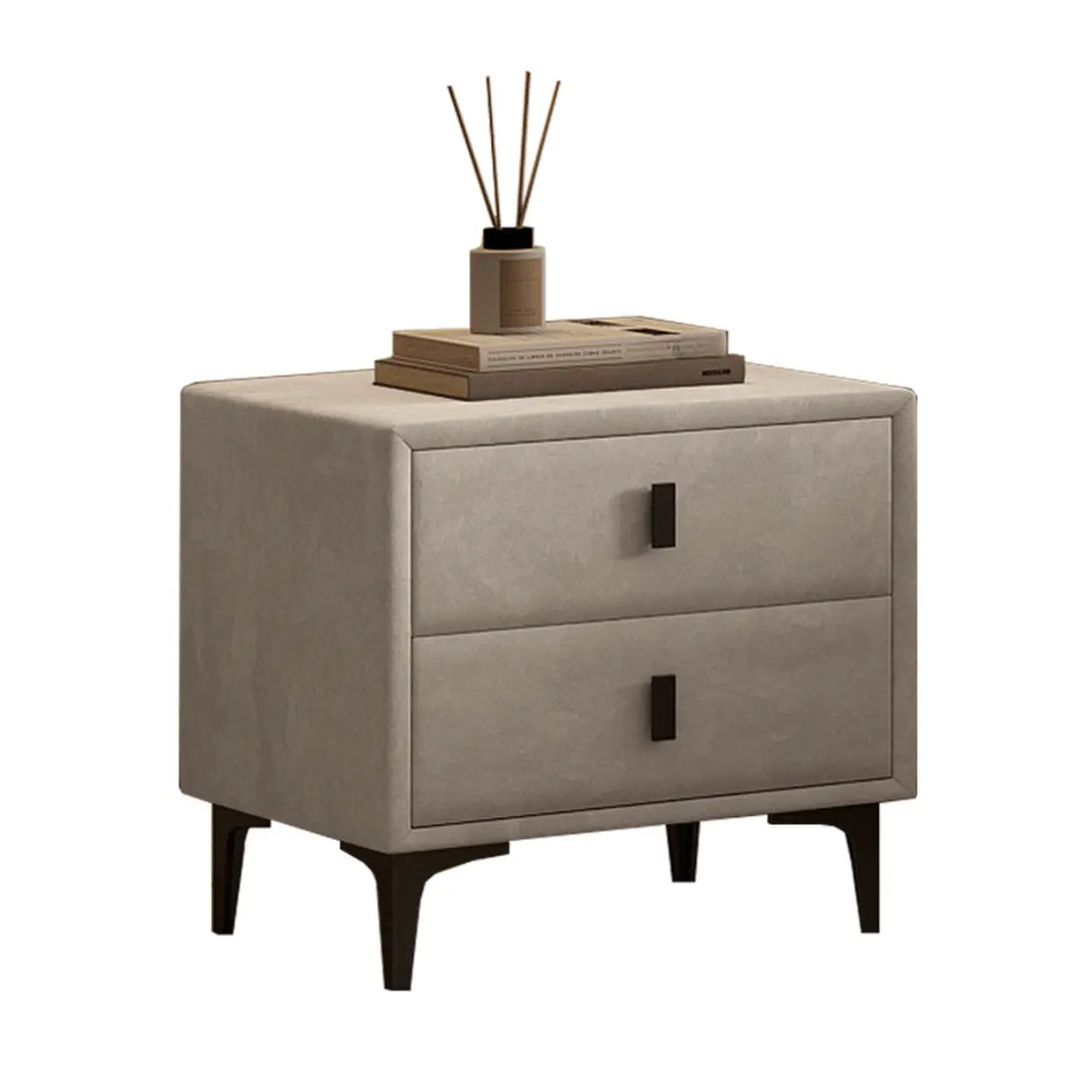 Morandi Leather Frame Kids Nightstand with Two Drawers Image - 11