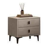 Morandi Leather Frame Kids Nightstand with Two Drawers Image - 11