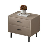 Morandi Leather Frame Kids Nightstand with Two Drawers Image - 12