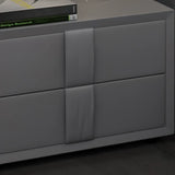 Morandi Leather Frame Kids Nightstand with Two Drawers Image - 16