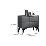 Morandi Leather Frame Kids Nightstand with Two Drawers #size