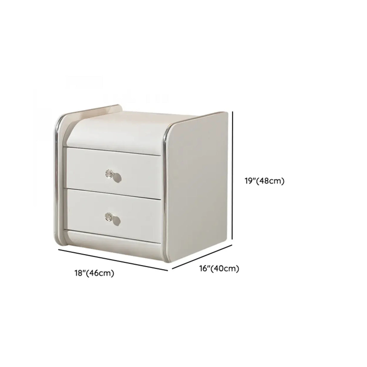 Morandi Leather Frame Kids Nightstand with Two Drawers Image - 19