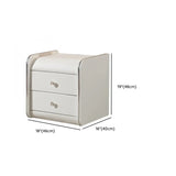 Morandi Leather Frame Kids Nightstand with Two Drawers Image - 19