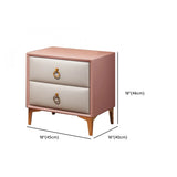 Morandi Leather Frame Kids Nightstand with Two Drawers Image - 20