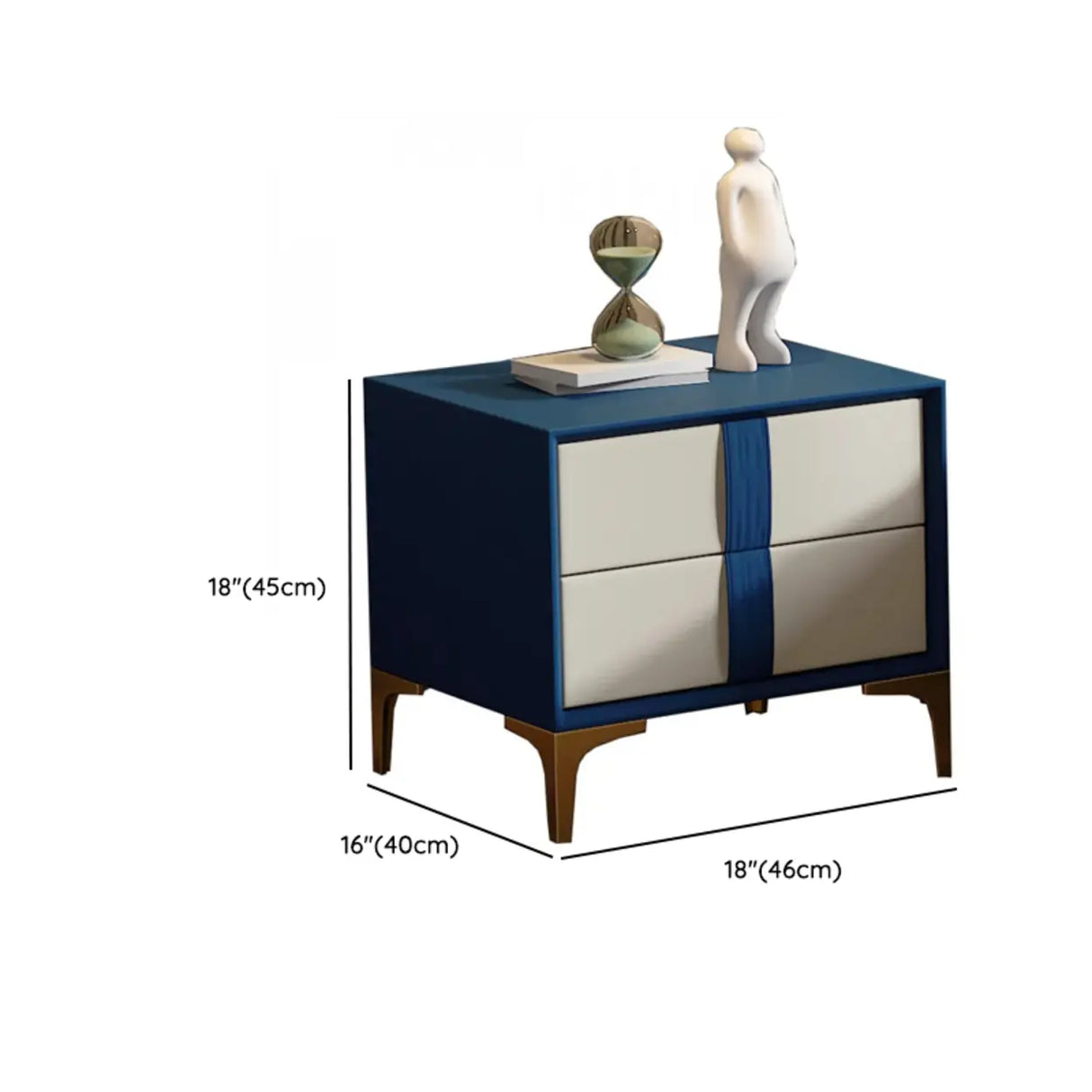 Morandi Leather Frame Kids Nightstand with Two Drawers Image - 21
