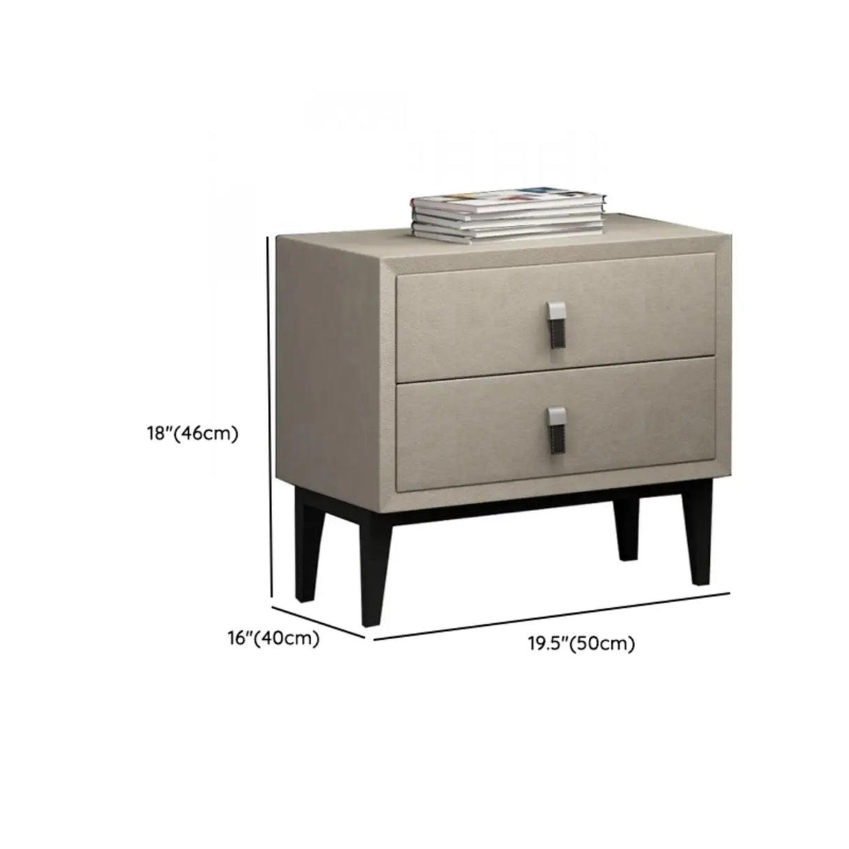 Morandi Leather Frame Kids Nightstand with Two Drawers Image - 22
