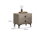 Morandi Leather Frame Kids Nightstand with Two Drawers Image - 23