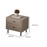Morandi Leather Frame Kids Nightstand with Two Drawers Image - 24