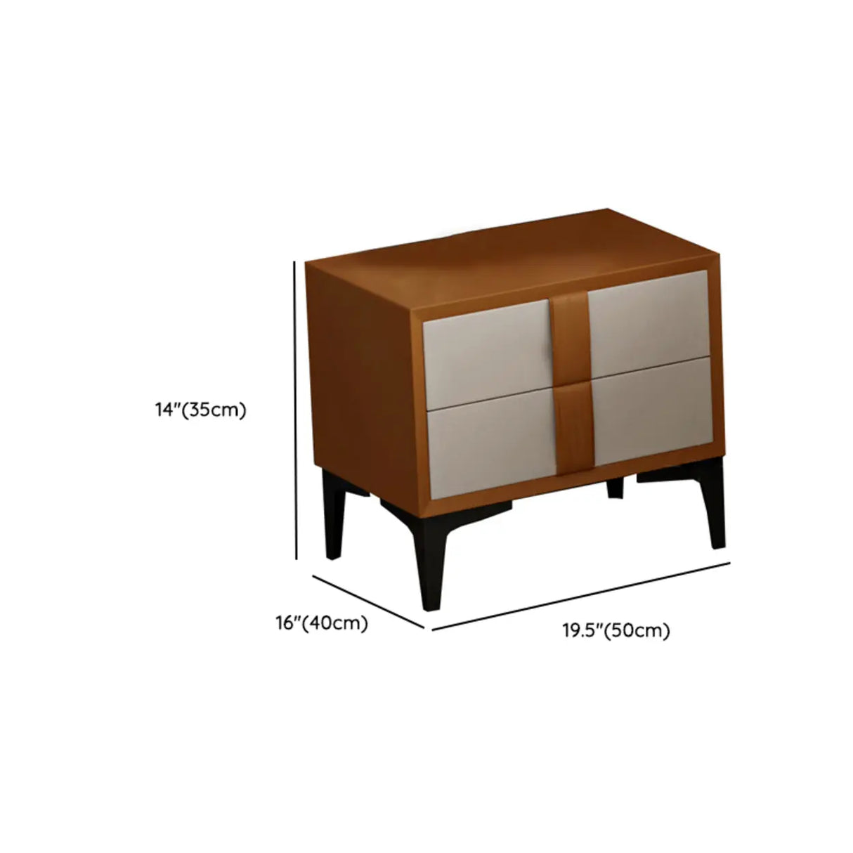 Morandi Leather Frame Kids Nightstand with Two Drawers Image - 25