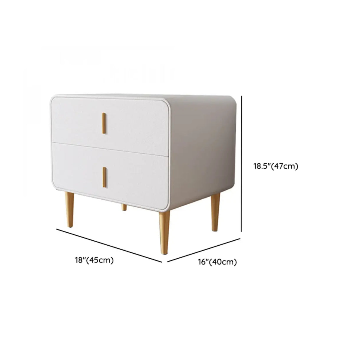 Morandi Leather Frame Kids Nightstand with Two Drawers Image - 26