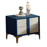 Morandi Leather Frame Kids Nightstand with Two Drawers Image - 3